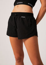 Afends Womens Pala - Recycled Spray Shorts - Black - Afends womens pala   recycled spray shorts   black 