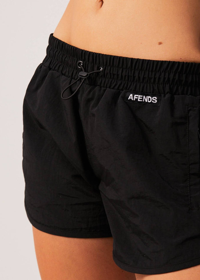 Afends Womens Pala - Recycled Spray Shorts - Black 