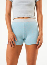 Afends Womens Samia - Recycled Knit Bike Shorts - Sky Blue - Afends womens samia   recycled knit bike shorts   sky blue 