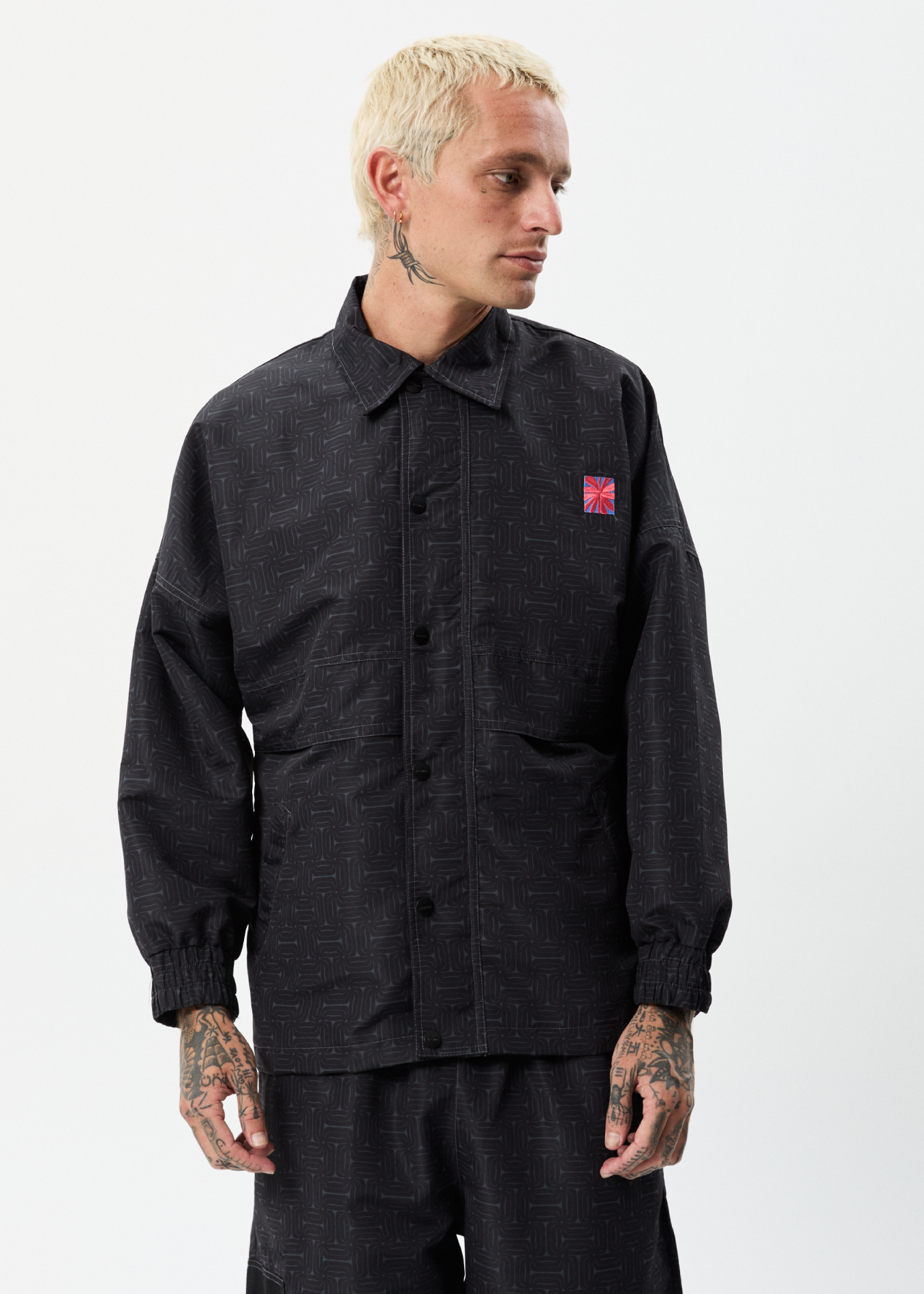 AFENDS Mens Escape - Spray Jacket - Charcoal 