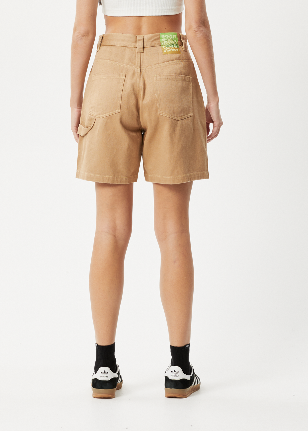 AFENDS Womens Sleepy Hollow Emilie - Twill Carpenter Shorts - Tan 