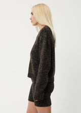 Afends Womens Solace - Organic Knitted V-Neck Jumper - Coffee - Afends womens solace   organic knitted v neck jumper   coffee 