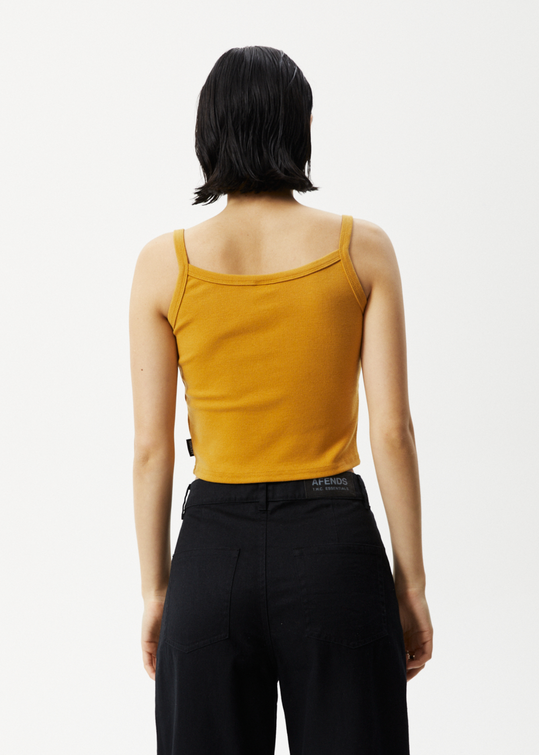 AFENDS Womens Taylor - Ribbed Singlet - Mustard 