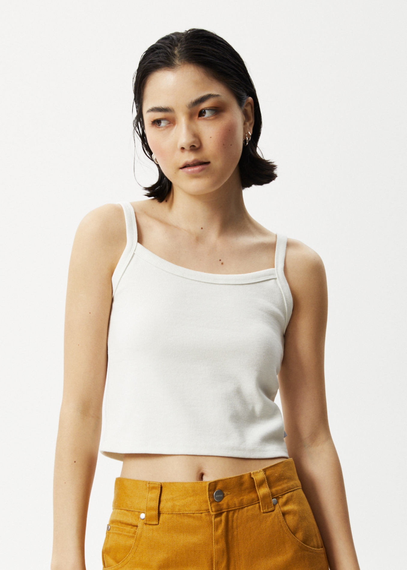 AFENDS Womens Taylor - Rib Singlet - Off White