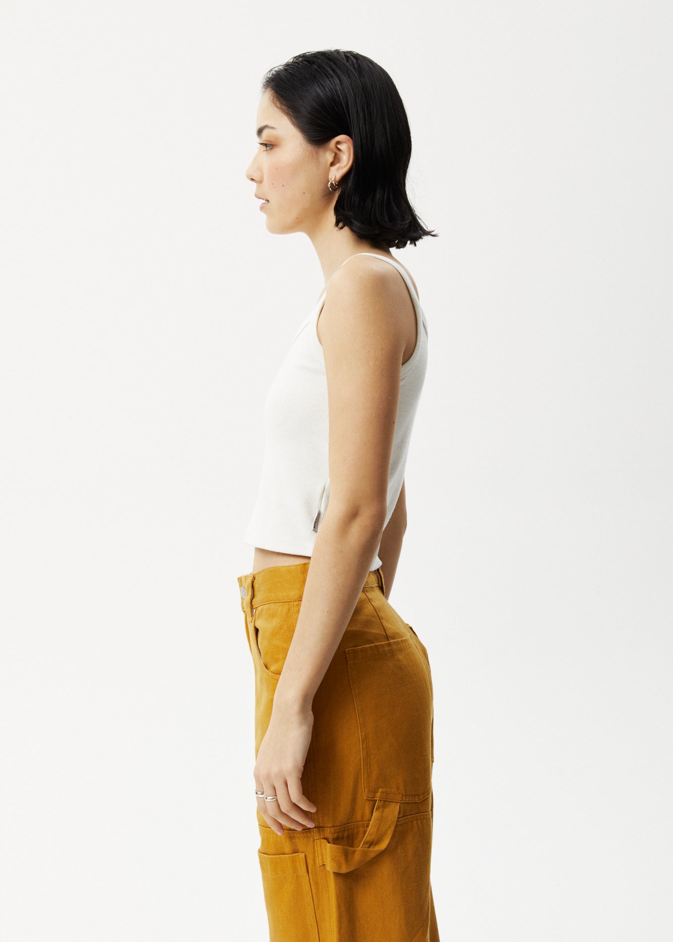 AFENDS Womens Taylor - Rib Singlet - Off White