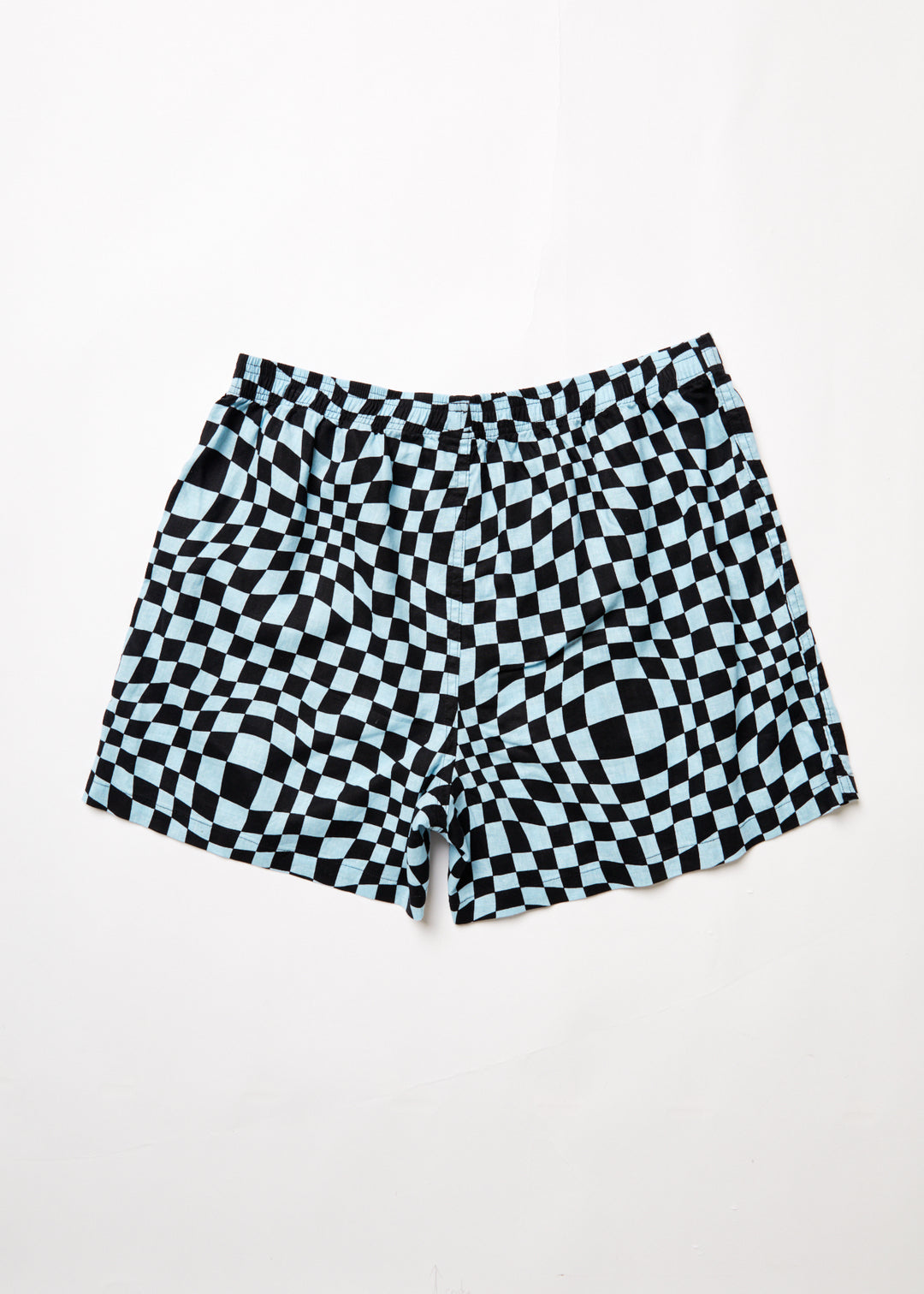 AFENDS Unisex Void - Check Boxers - Sky Blue 