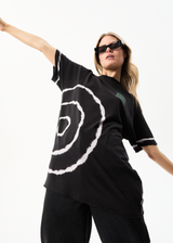 Afends Unisex Spiral - Unisex Hemp Boxy T-Shirt - Black - Afends unisex spiral   unisex hemp boxy t shirt   black 