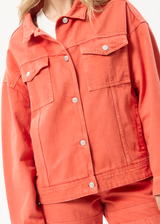 Afends Unisex Innie - Unisex Organic Denim Jacket - Faded Orange - Afends unisex innie   unisex organic denim jacket   faded orange 