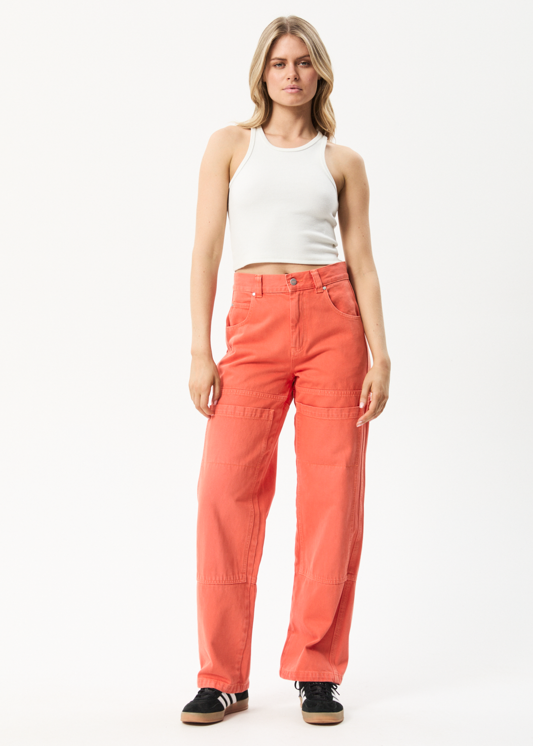 AFENDS Womens Moss - Denim Carpenter Jeans - Faded Orange 