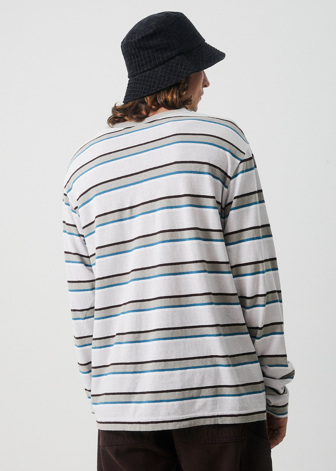 AFENDS Mens THC - Hemp Stripe Long Sleeve Tee - Desert 