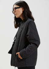 AFENDS Unisex Maddock - Unisex Quilted Jacket - Black - Afends unisex maddock   unisex quilted jacket   black 