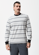 Afends Mens Transit - Recycled Stripe Long Sleeve T-Shirt - Glacier - Afends mens transit   recycled stripe long sleeve t shirt   glacier m215061 glc xs