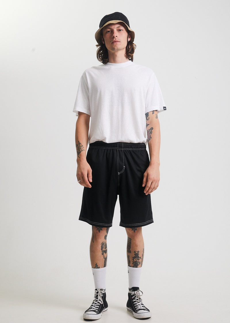 Afends Mens Courtside  - Recycled Mesh Shorts - Black