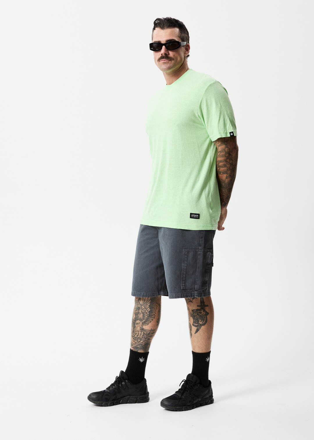 AFENDS Mens Classic - Retro Tee - Lime Green M220000-LMG-XS