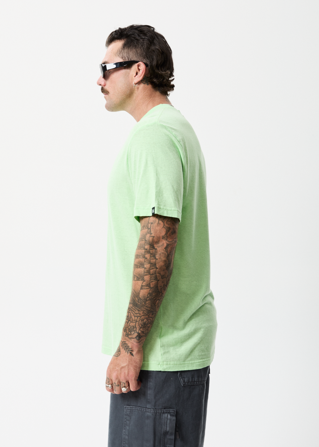 AFENDS Mens Classic - Retro Tee - Lime Green 