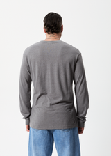 Afends Mens Essential - Hemp Retro Long Sleeve T-Shirt - Steel - Afends mens essential   hemp retro long sleeve t shirt   steel 