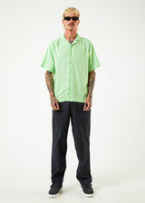Afends Mens Daily - Hemp Cuban Short Sleeve Shirt - Lime Green - Afends mens daily   hemp cuban short sleeve shirt   lime green 