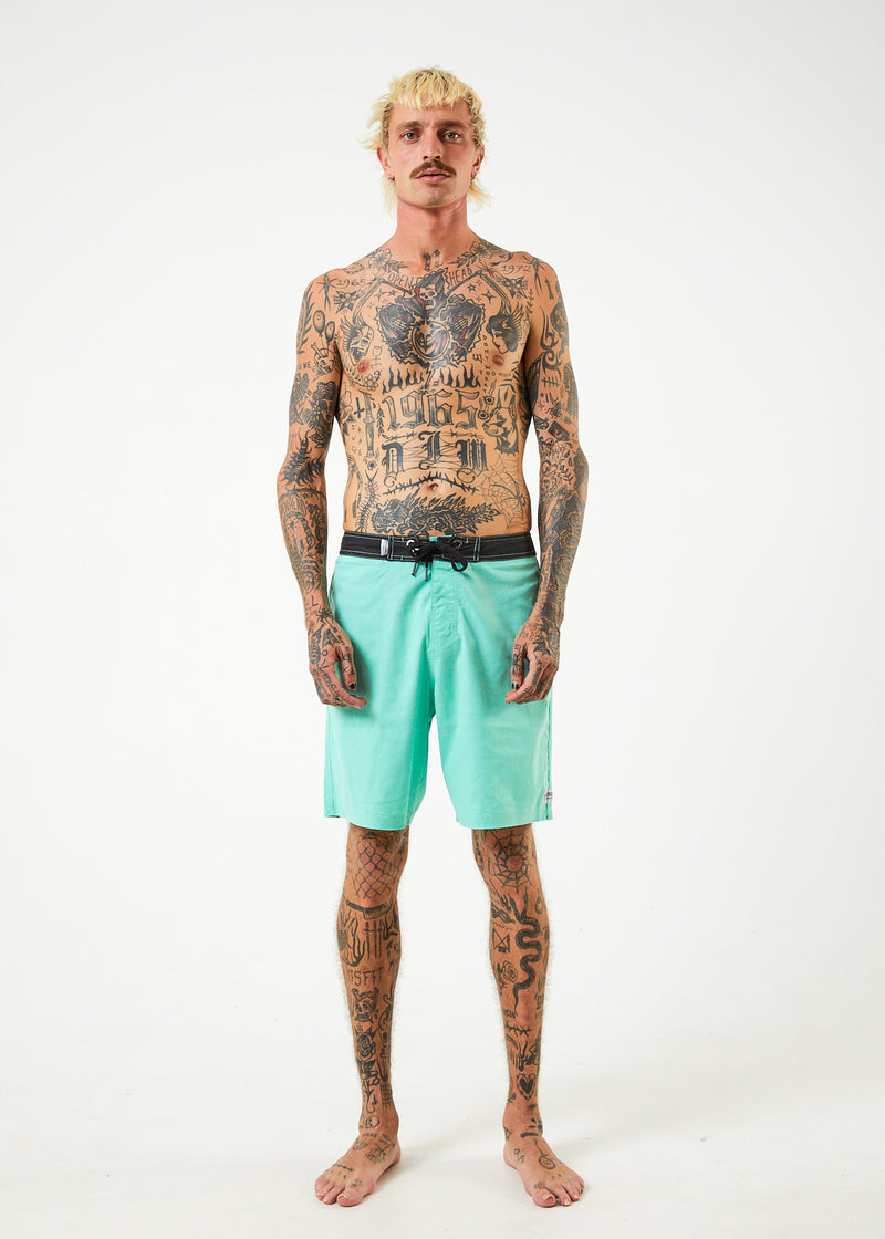Afends Mens Surf Related - Hemp Fixed Waist Boardshorts - Mint