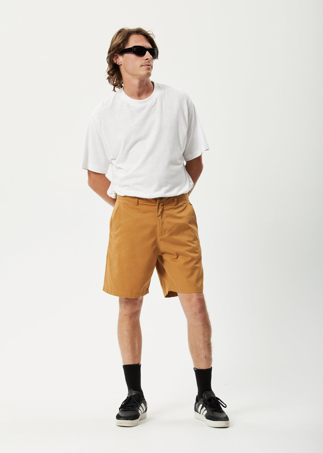 AFENDS Mens Ninety Twos - Chino Shorts - Chestnut 