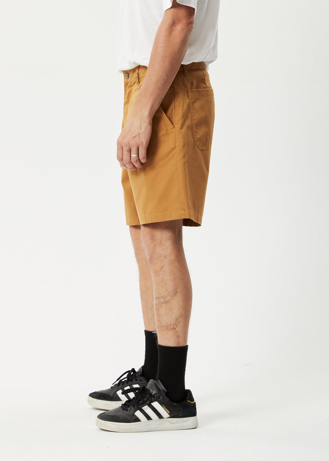 AFENDS Mens Ninety Twos - Chino Shorts - Chestnut 