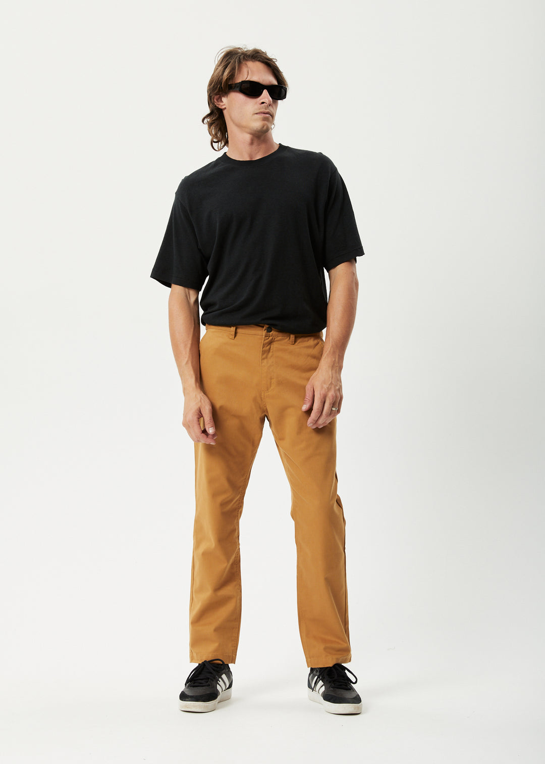 AFENDS Mens Ninety Twos - Relaxed Chino Pants - Chestnut 