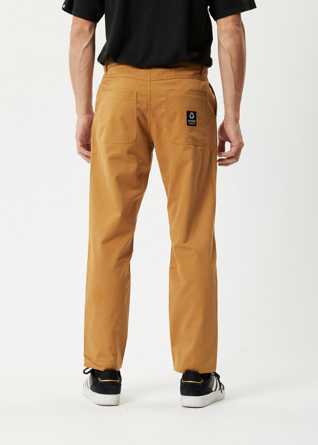 AFENDS Mens Ninety Twos - Relaxed Chino Pants - Chestnut 