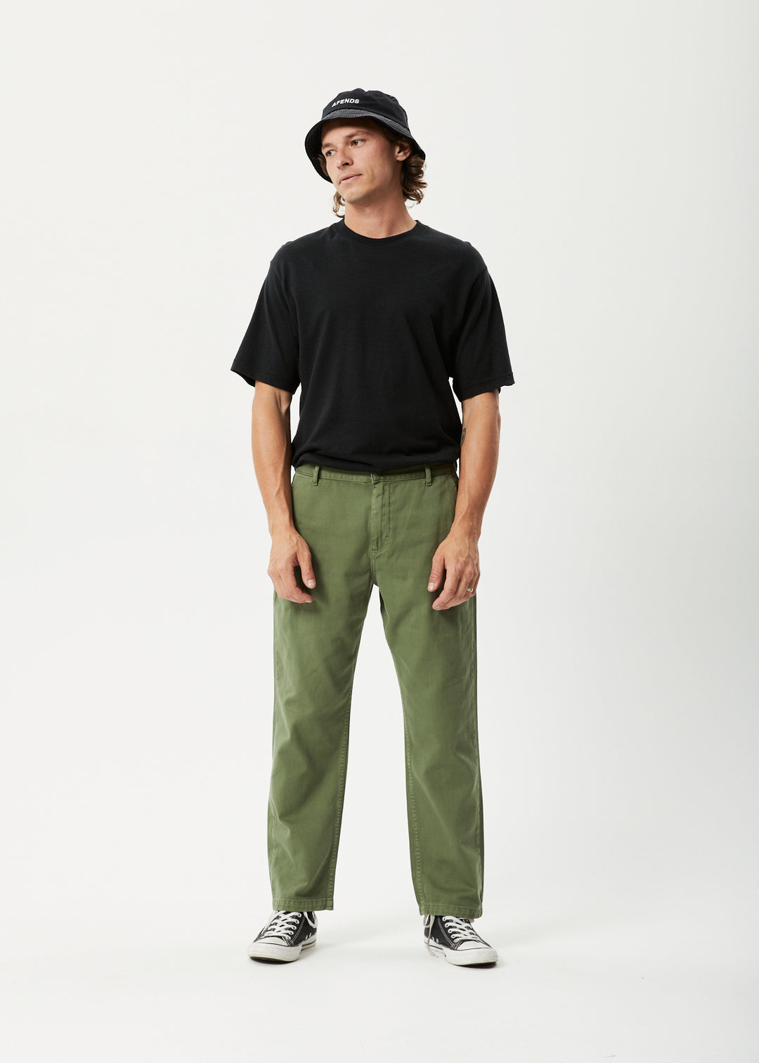 AFENDS Mens Ninety Twos - Twill Relaxed Pants - Cypress 