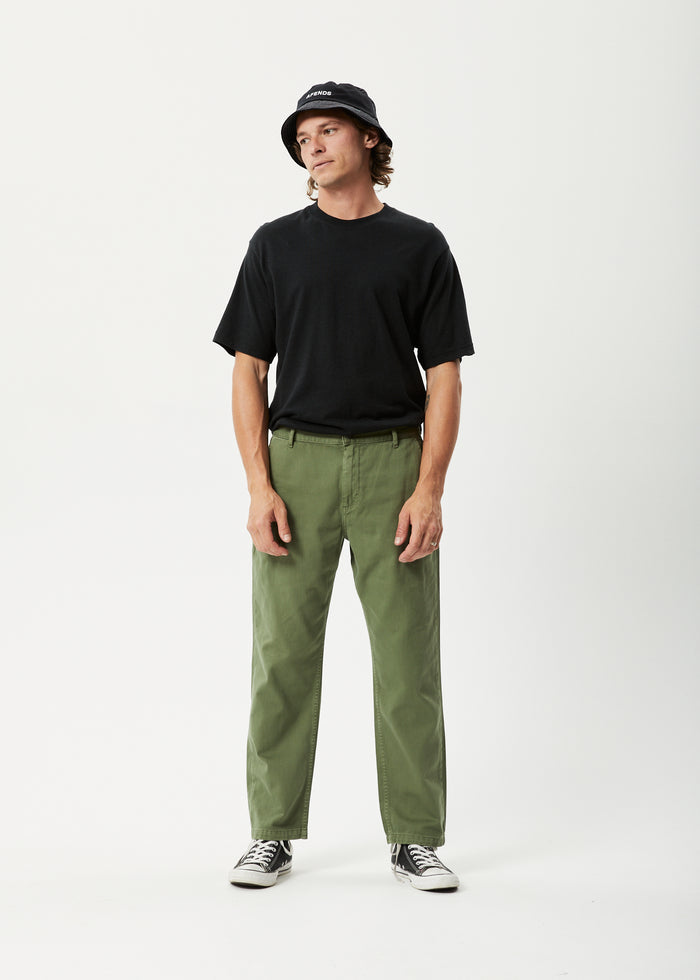 Afends Mens Ninety Twos - Recycled Twill Relaxed Pants - Cypress 