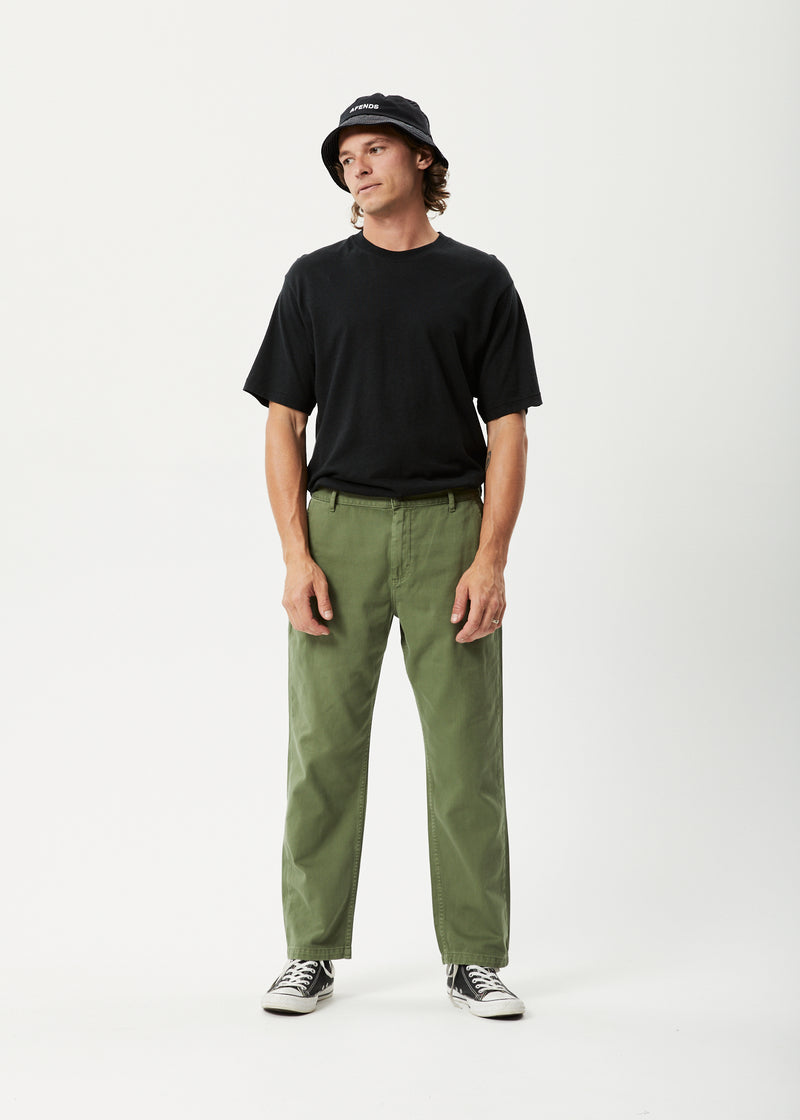 Afends Mens Ninety Twos - Recycled Twill Relaxed Pants - Cypress