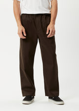 AFENDS Mens Cabal - Elastic Waist Relaxed Pants - Earth - Afends mens cabal   elastic waist relaxed pants   earth 