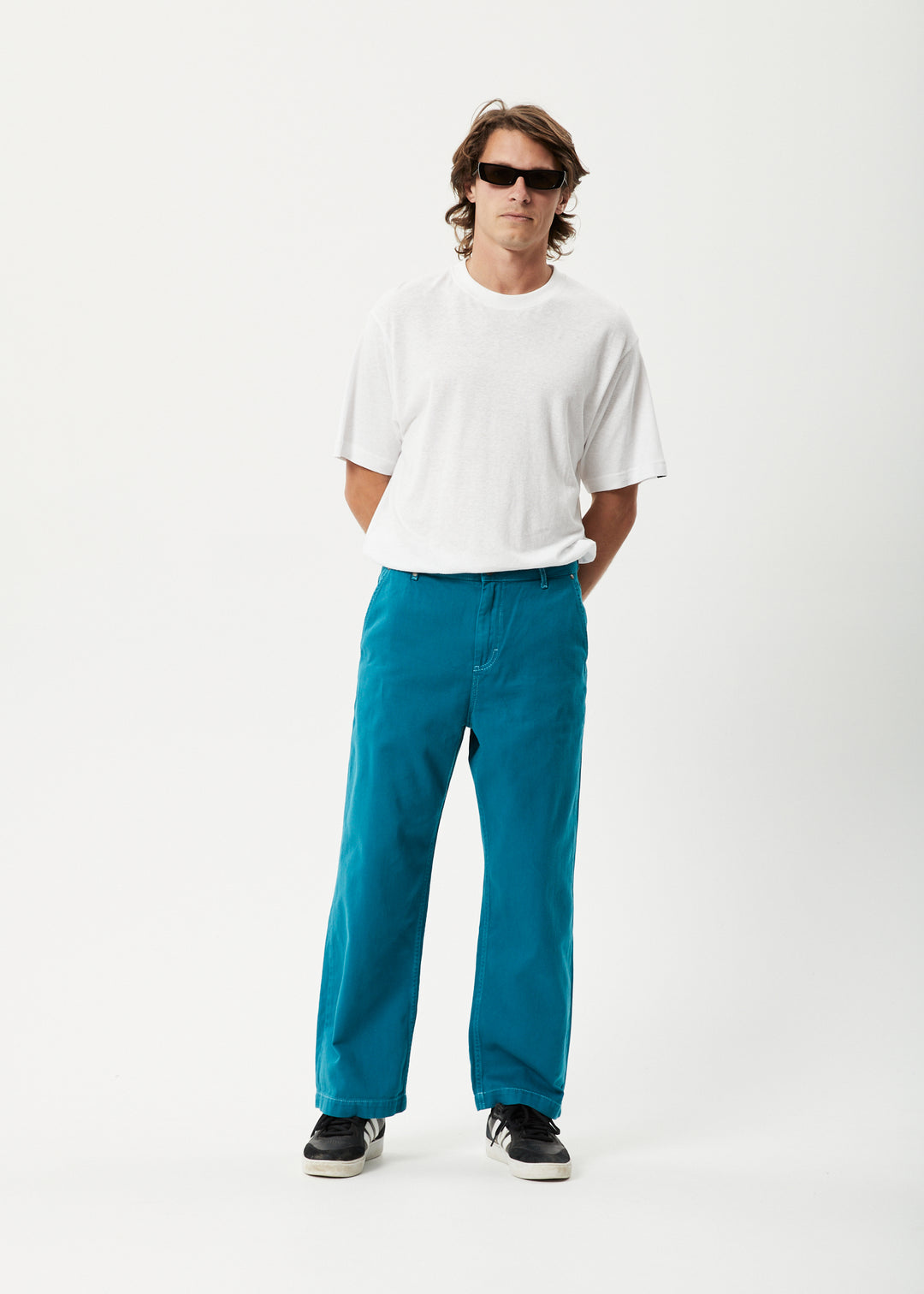 AFENDS Mens Pablo - Baggy Pants - Azure 