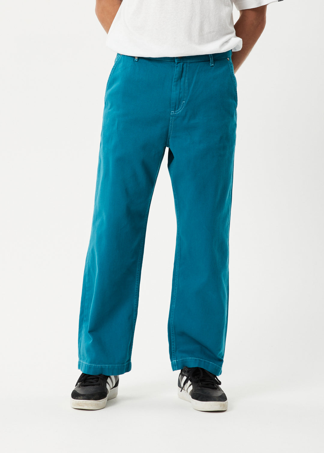 AFENDS Mens Pablo - Baggy Pants - Azure 