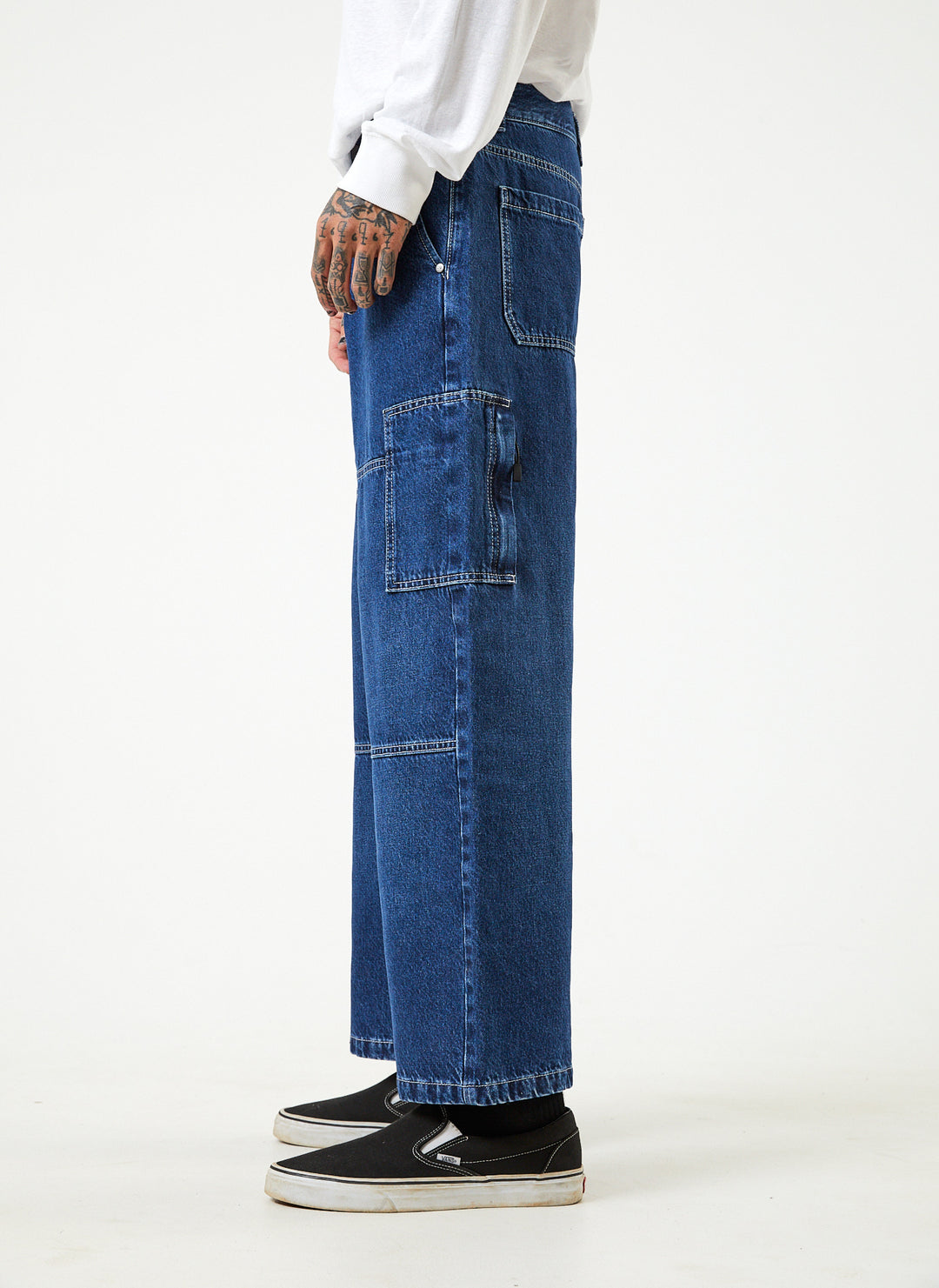 AFENDS Mens Richmond - Denim Baggy Carpenter Jeans - Original Rinse 