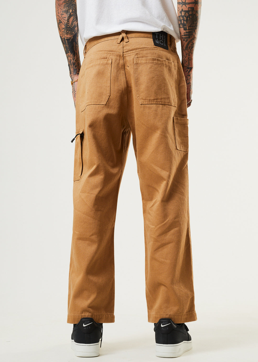 AFENDS Mens Richmond - Baggy Carpenter Pants - Chestnut 