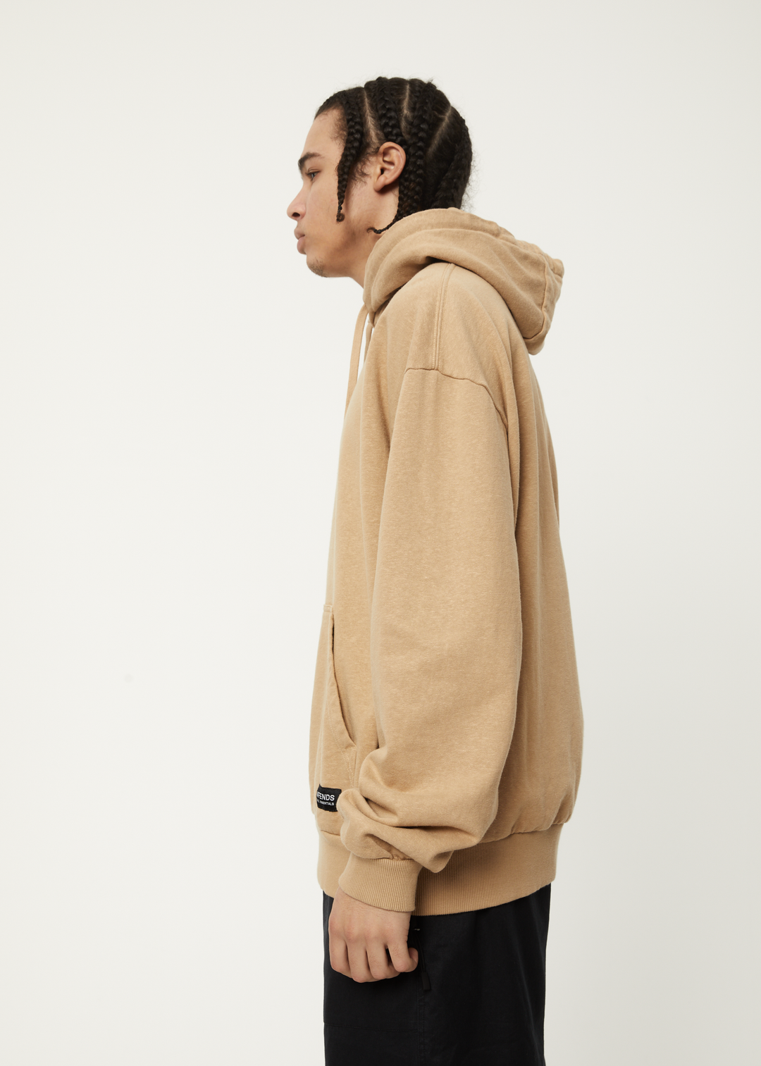 AFENDS Mens All Day - Relaxed Hoodie - Tan 