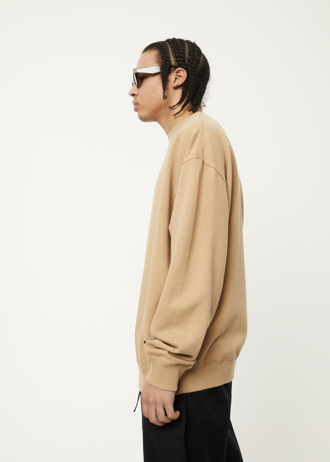 AFENDS Mens Indica - Crew Neck Jumper - Tan 