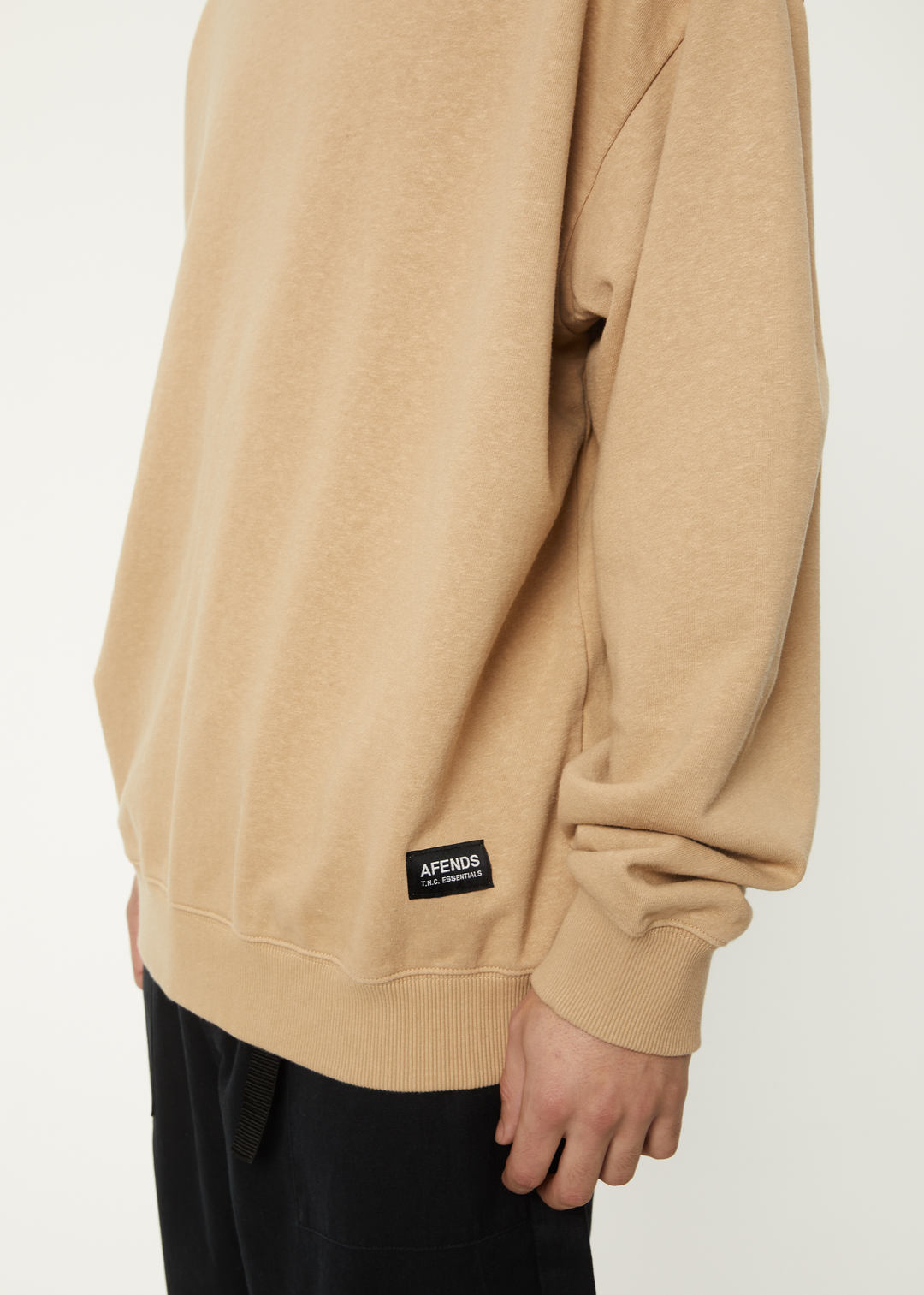 AFENDS Mens Indica - Crew Neck Jumper - Tan 