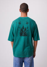 Afends Mens Actual Pain - Hemp Oversized Graphic T-Shirt - Emerald - Afends mens actual pain   hemp oversized graphic t shirt   emerald 