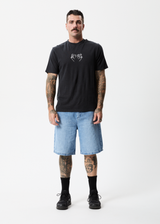 Afends Mens Walker - Hemp Retro T-Shirt - Faded Black - Afends mens walker   hemp retro t shirt   faded black m221008 fbk xs
