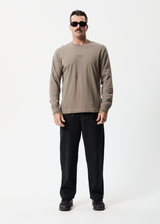 Afends Mens Credits - Recycled Long Sleeve T-Shirt - Beechwood - Afends mens credits   recycled long sleeve t shirt   beechwood m221060 bcd xs