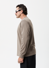 Afends Mens Credits - Recycled Long Sleeve T-Shirt - Beechwood - Afends mens credits   recycled long sleeve t shirt   beechwood 