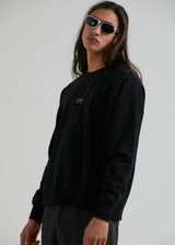 Afends Mens Credits - Recycled Crew Neck Jumper - Black - Afends mens credits   recycled crew neck jumper   black 