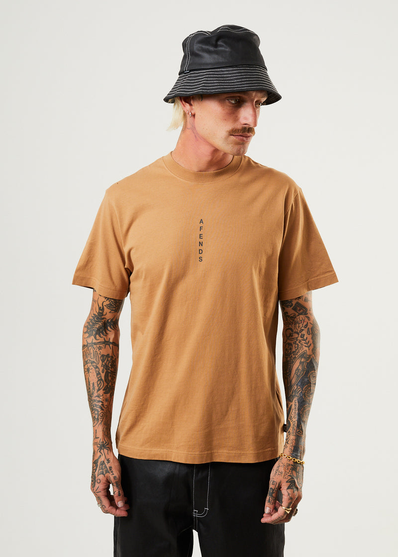 Afends Mens Machine - Recycled Retro T-Shirt - Chestnut