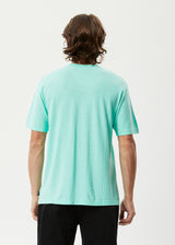 Afends Mens Construct - Hemp Retro Graphic T-Shirt - Mint - Afends mens construct   hemp retro graphic t shirt   mint 