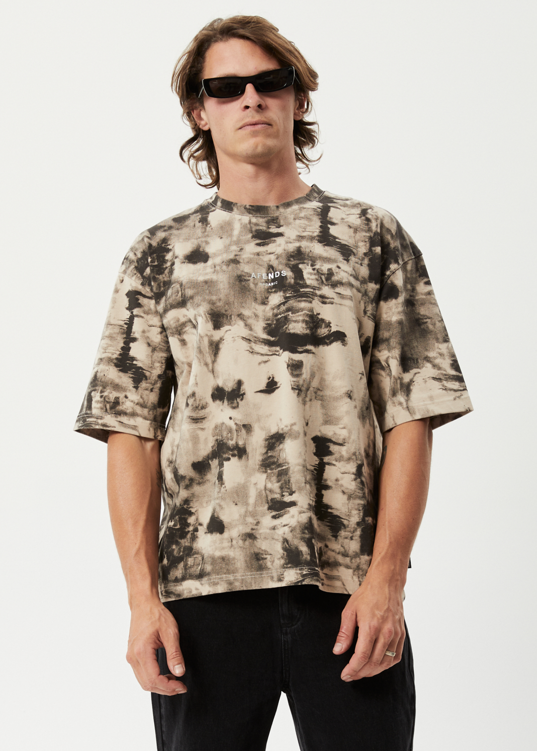 AFENDS Mens Smoke - Weighted T-Shirt - Bone 