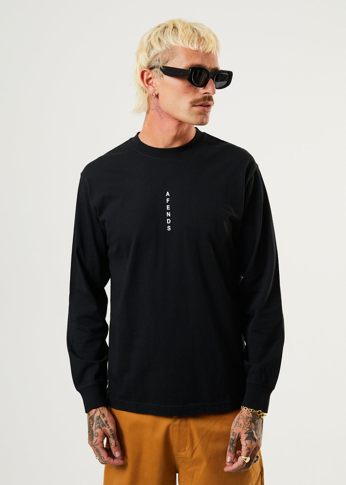 Afends Mens Machine - Recycled Long Sleeve T-Shirt - Black M222061-BLK-XS