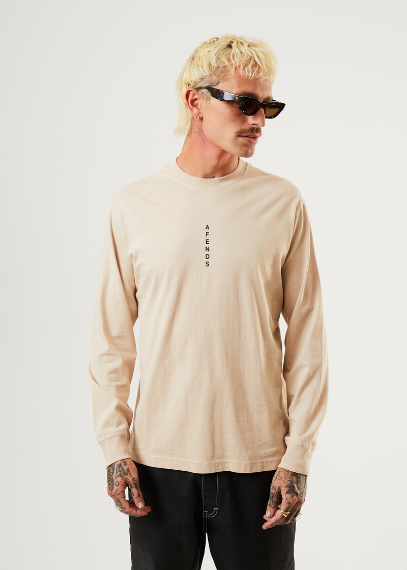 Afends Mens Machine - Recycled Long Sleeve T-Shirt - Bone