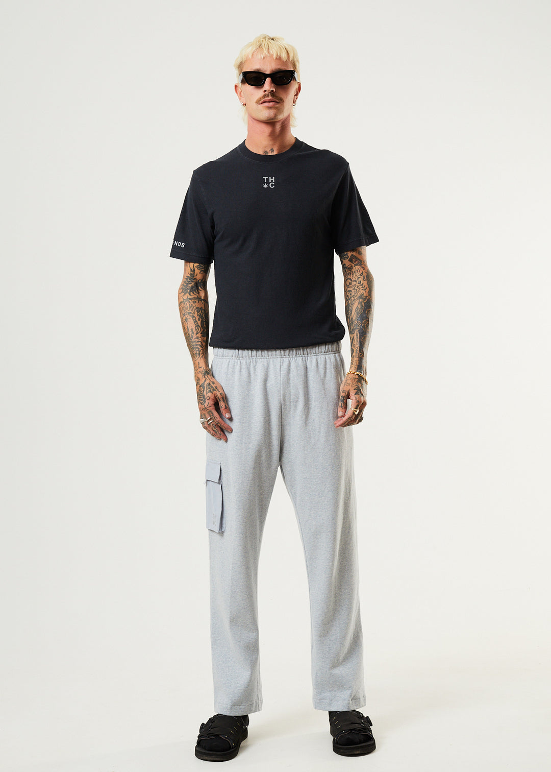 AFENDS Mens House Arrest - Sweat Pants - Shadow Grey Marle 