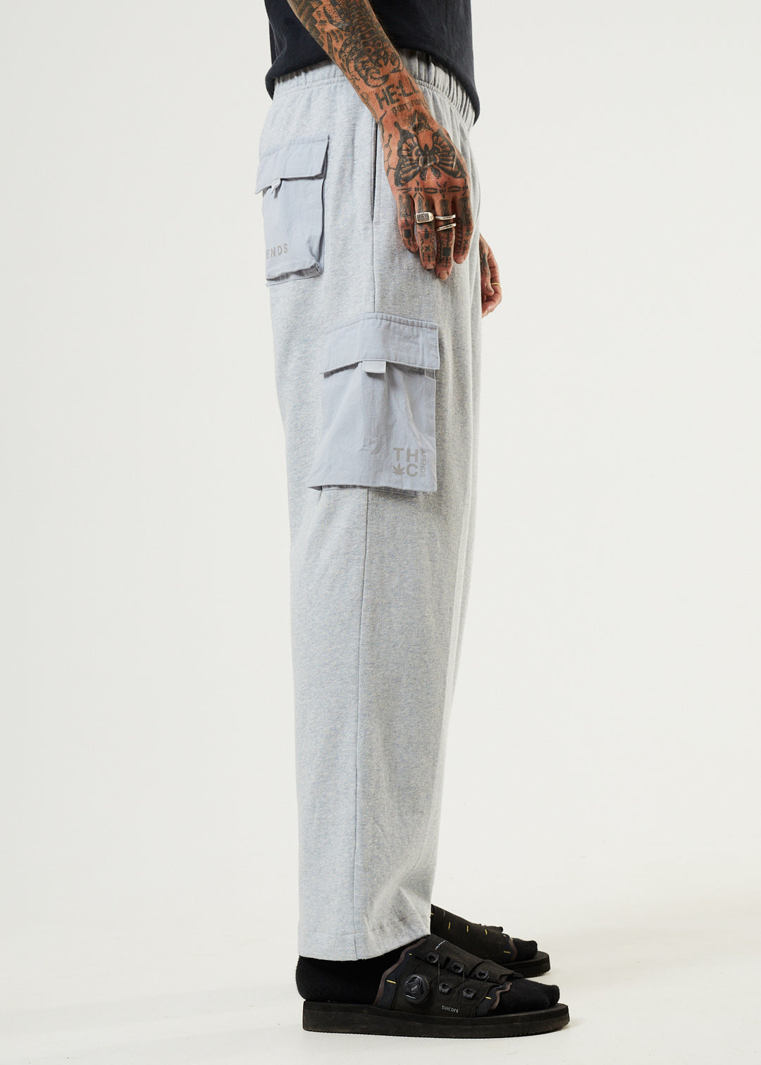 AFENDS Mens House Arrest - Sweat Pants - Shadow Grey Marle 