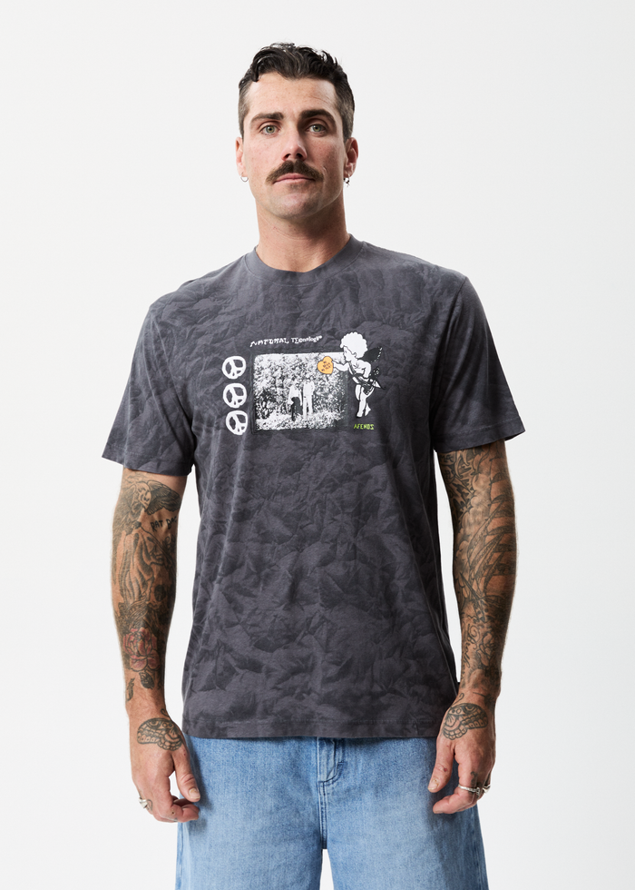 Afends Mens Natural Technology - Hemp Retro Graphic T-Shirt - Black 